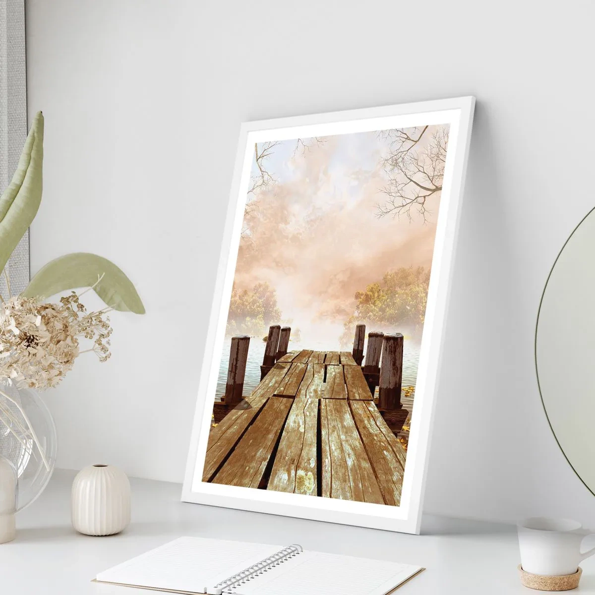 Poster in een witte lijst - Het milde verdriet van de herfst - 40x50 cm