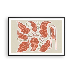 Poster in een zwarte lijst - Folk en koraal - 91x61 cm