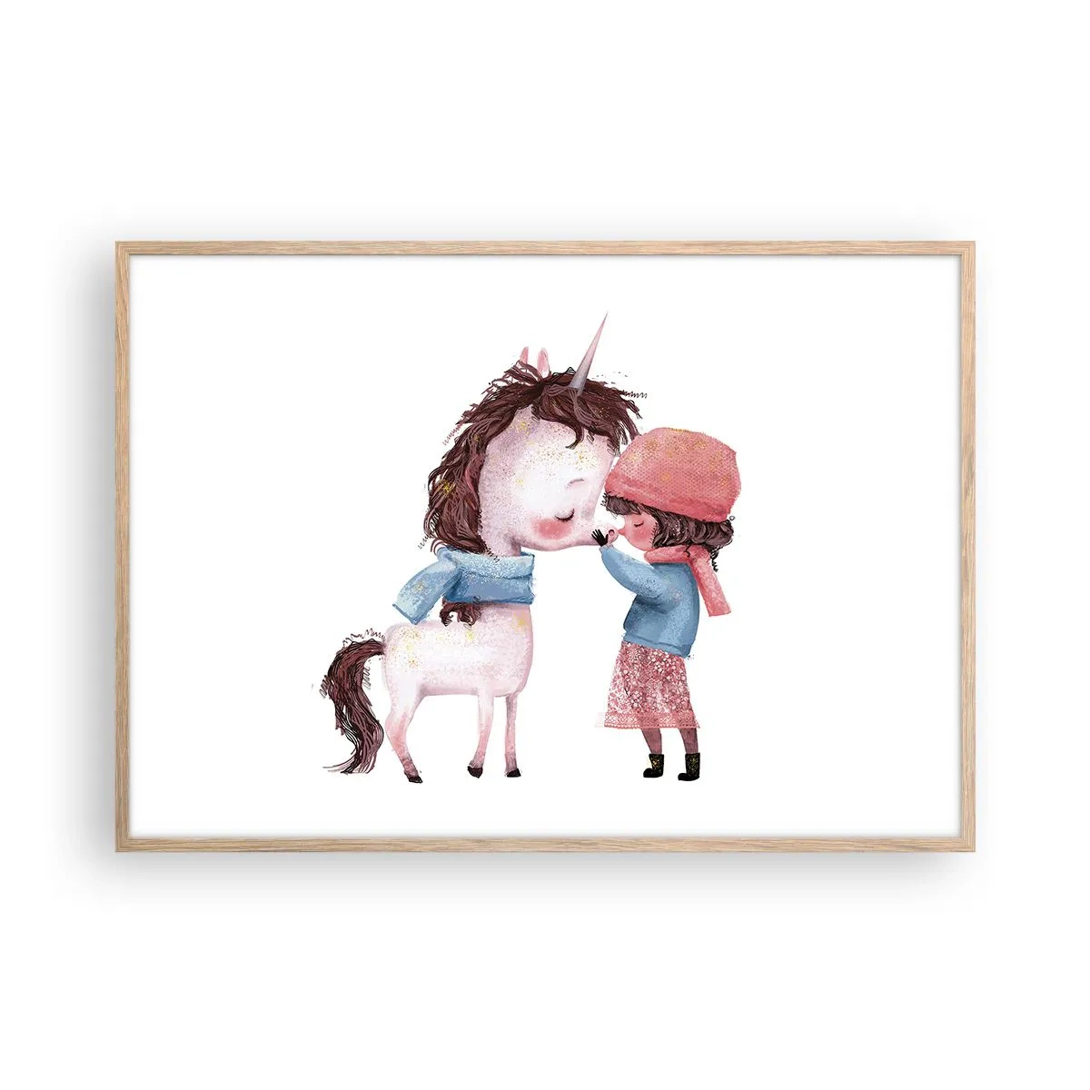 Een poster in een licht eiken lijst - Een winterverhaal - 100x70 cm