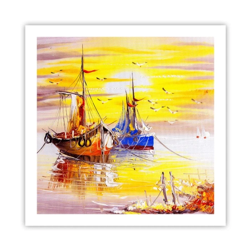 Poster - Een welverdiende rust in de haven - 60x60 cm