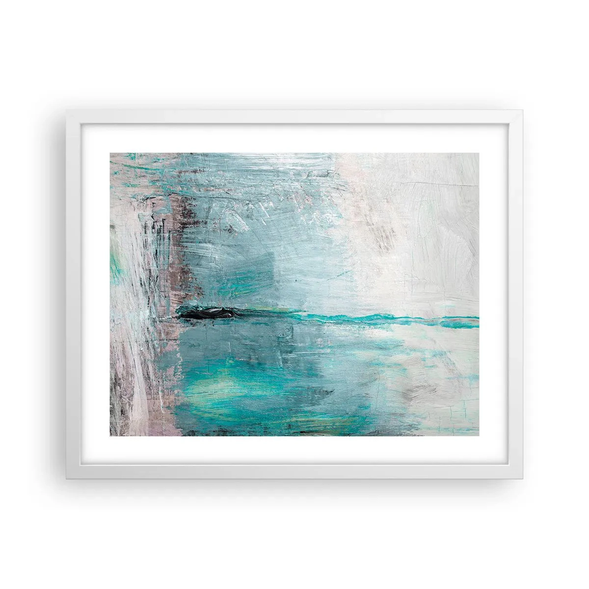 Poster in een witte lijst - Horizontaal in blauw - 50x40 cm
