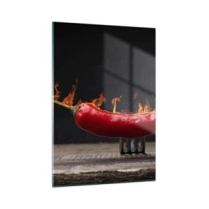 Schilderen op glas - Een vurig voorgerecht - 50x70 cm