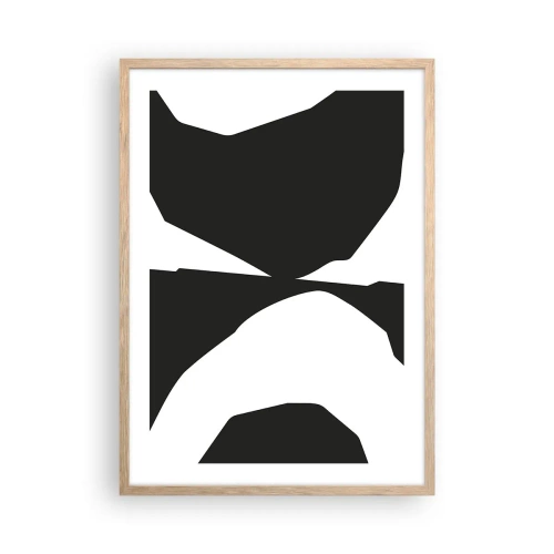 Een poster in een licht eiken lijst - Positief – negatief - 50x70 cm
