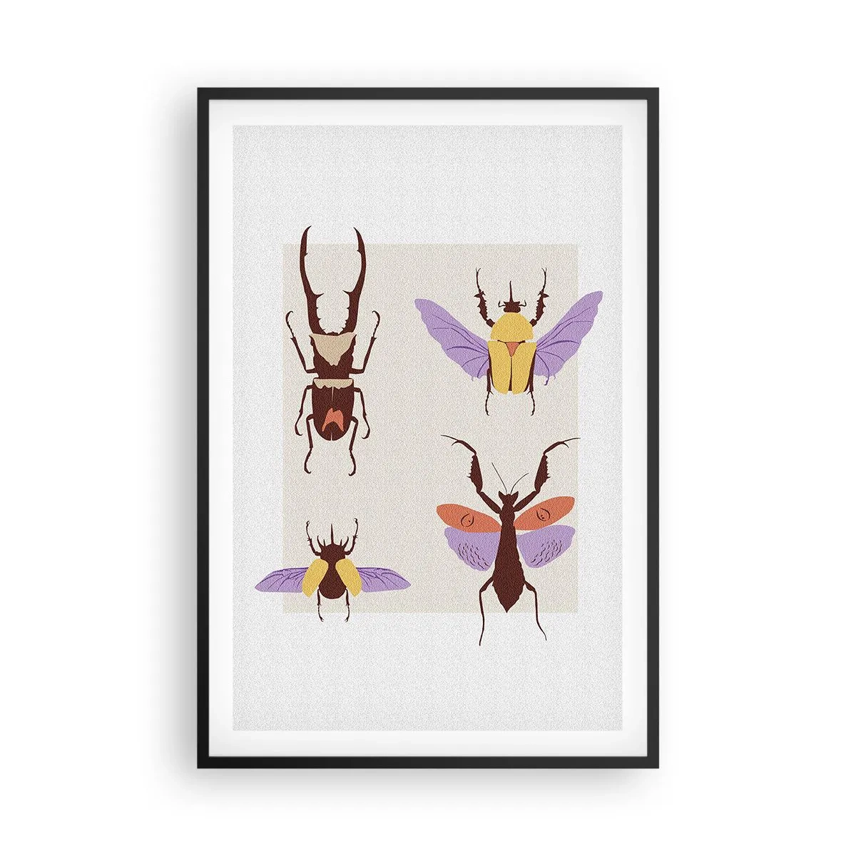 Poster in een zwarte lijst - Insectenwereld - 61x91 cm