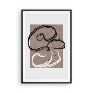 Poster in een zwarte lijst - Compositie – de zoektocht naar volheid - 61x91 cm