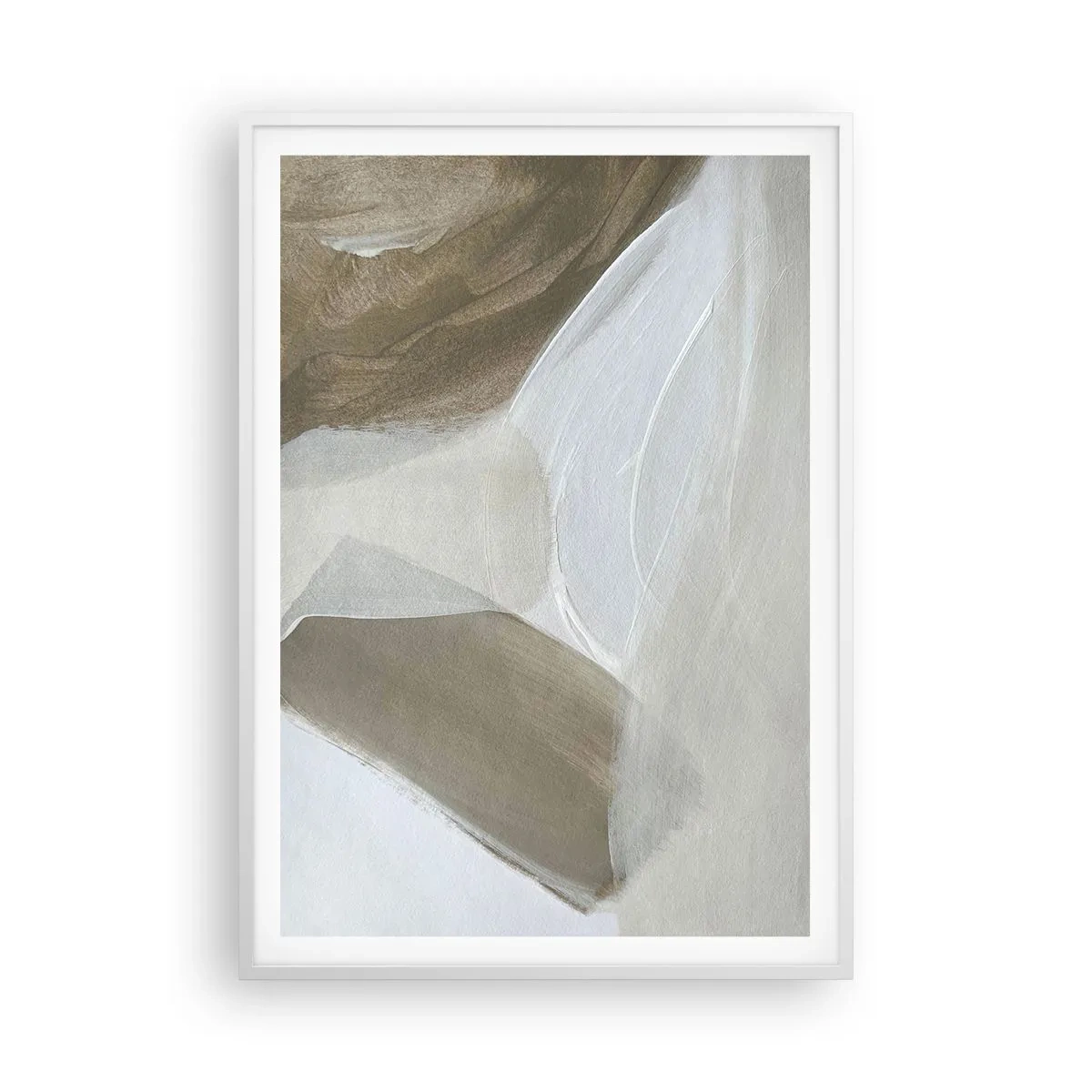 Poster in een witte lijst - Een golf van wit - 70x100 cm