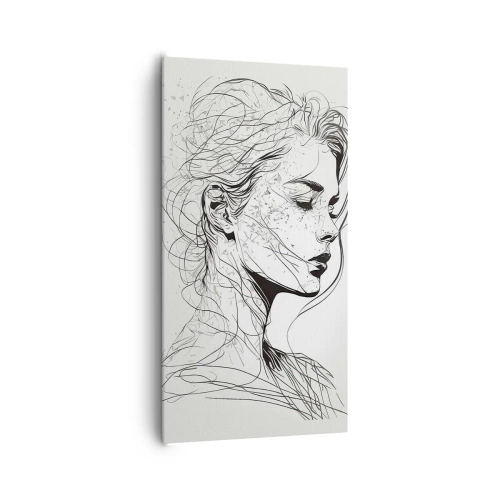 Schilderen op canvas - Portret in gedachten - 65x120 cm