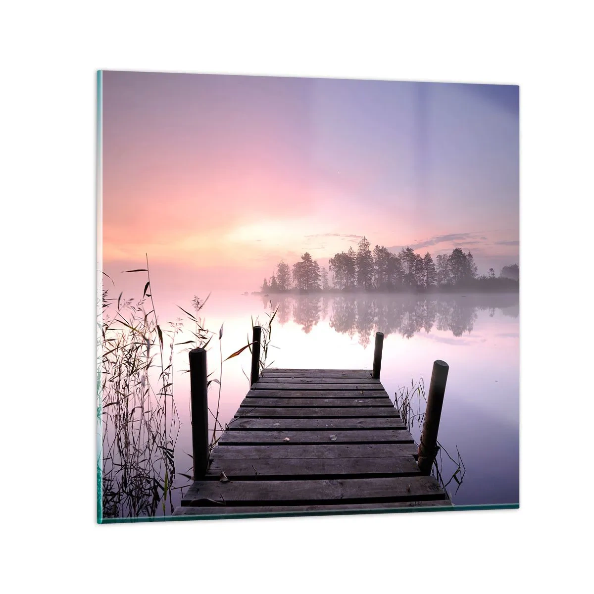 Schilderen op glas - Van de lila mist... - 30x30 cm