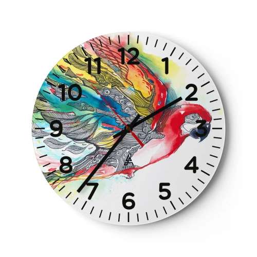 Wandklok - Klok - Leef kleurrijk - 30x30 cm