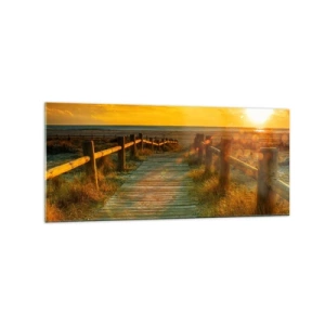 Schilderen op glas - Badend in oud goud - 120x50 cm