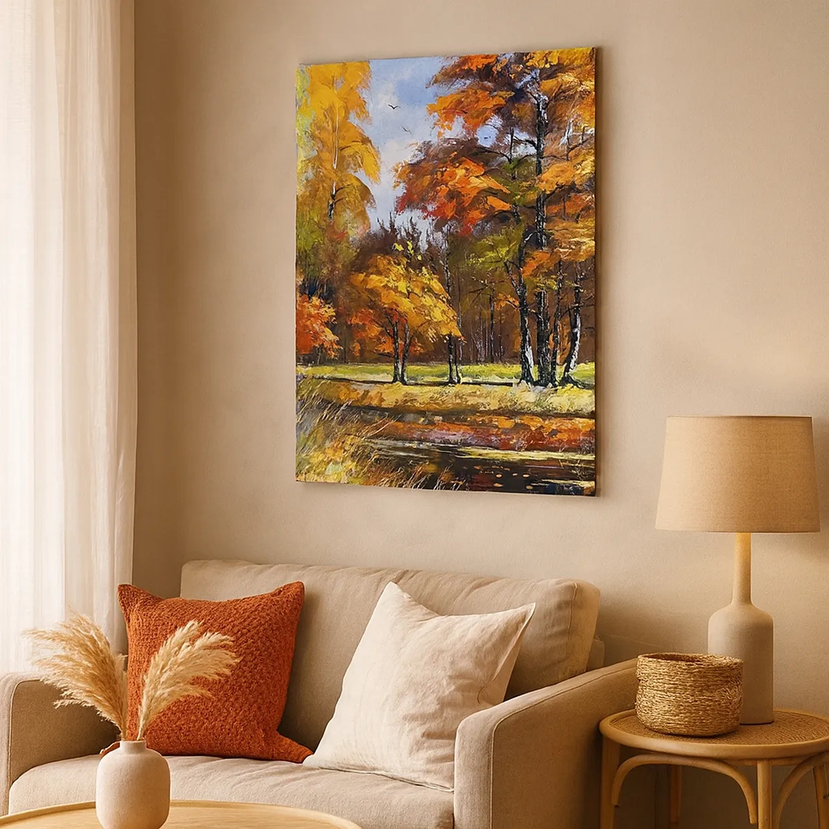 Schilderen op canvas - Landschap in goud en brons - 50x70 cm
