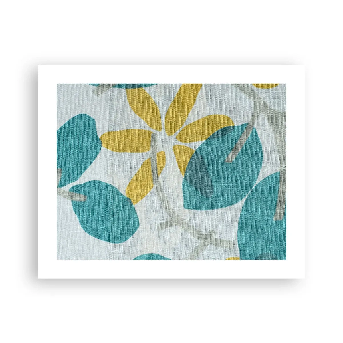 Poster - Tussen de azuurblauwe bladeren - 50x40 cm