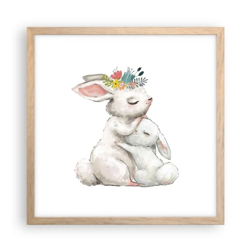 Een poster in een licht eiken lijst - Het is het beste met mama - 40x40 cm