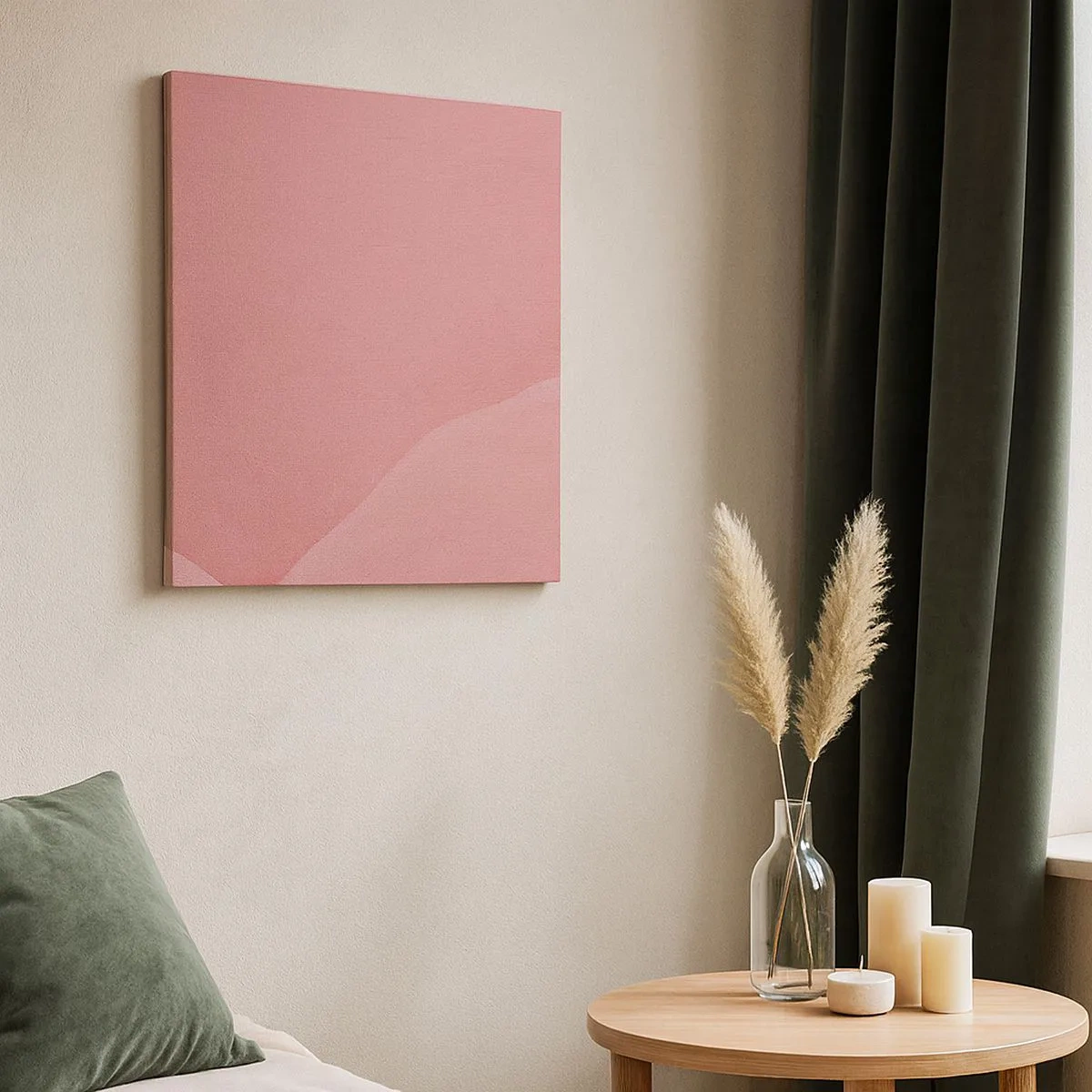 Schilderen op canvas - Organische compositie in roze - 30x30 cm