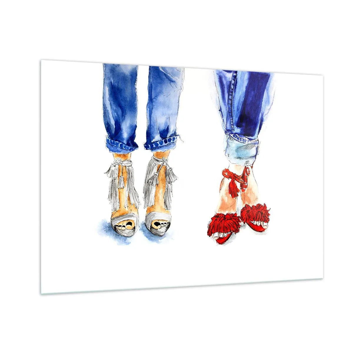 Schilderen op glas - Misschien gaan we wandelen? - 100x70 cm