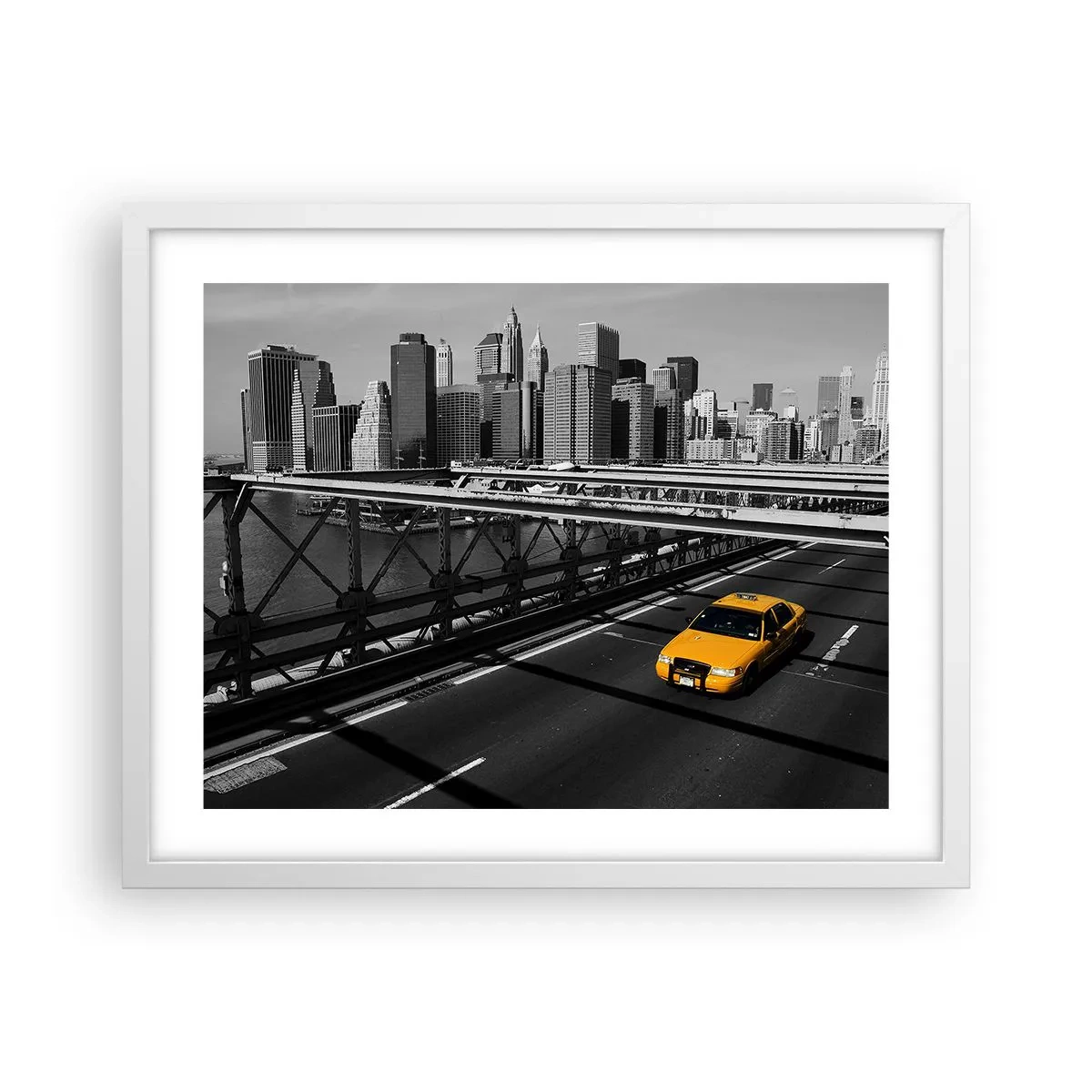 Poster in een witte lijst - De kleur van een grote stad - 50x40 cm