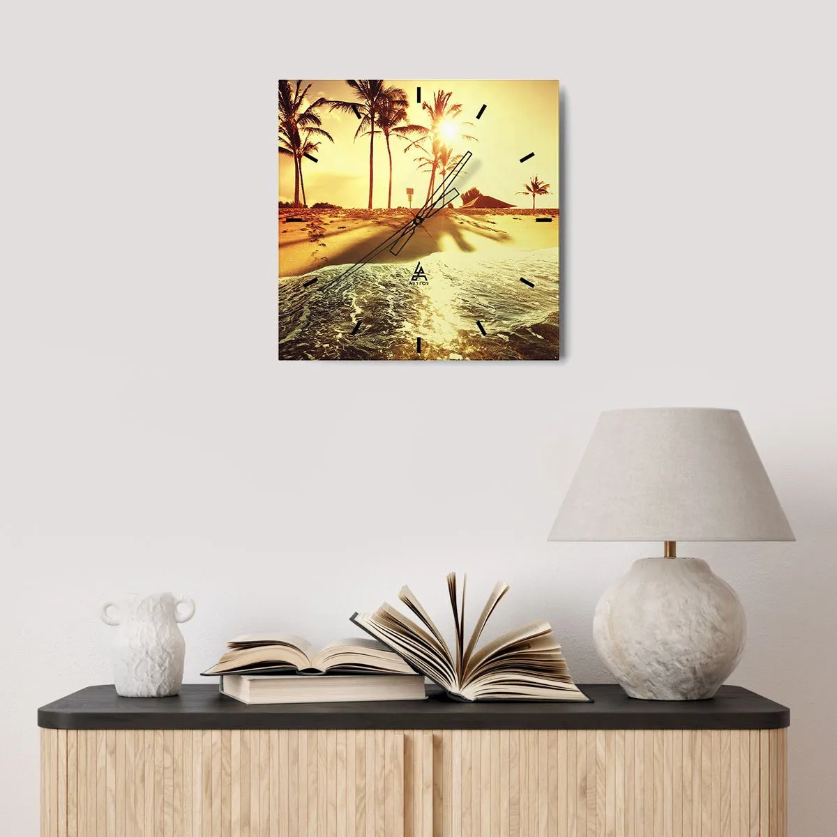 Wandklok - Klok - Californië middag - 30x30 cm