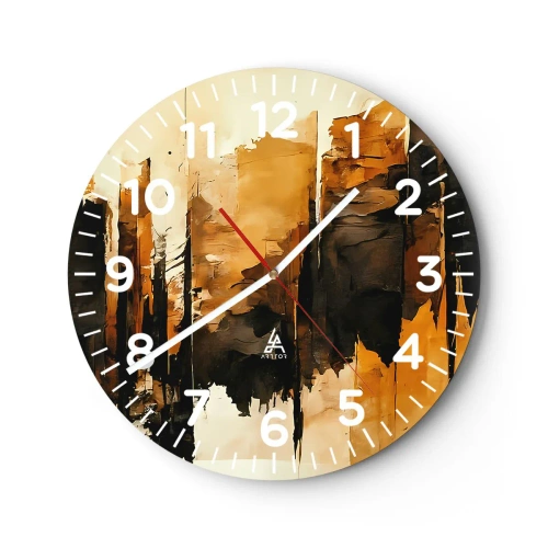 Wandklok - Klok - Harmonie van zwart en goud - 30x30 cm