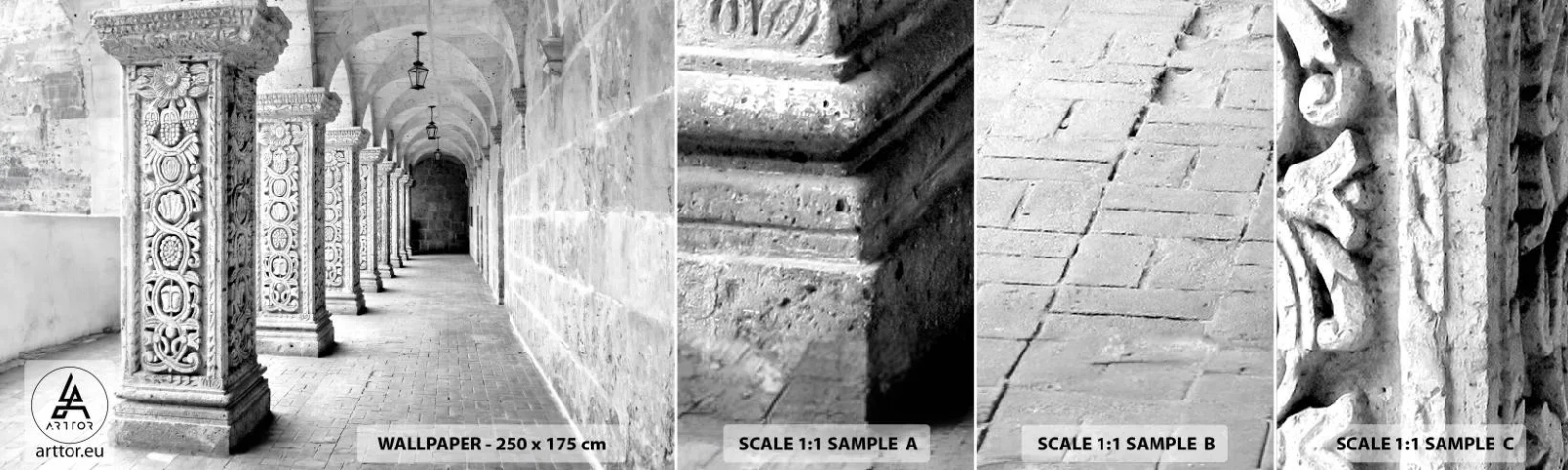 Fotobehang Staaltje Standard Eco - En waar naar toe….? - Architectuur, Deel, Zwart en wit - 100x30 cm