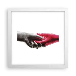 Poster in een witte lijst - Samen, hoewel anders - 30x30 cm