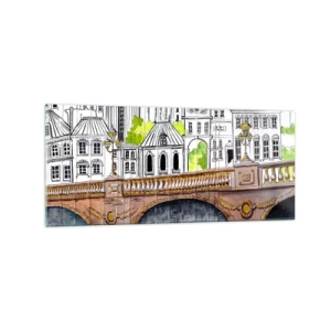 Schilderen op glas - De stad als geschilderd - 120x50 cm