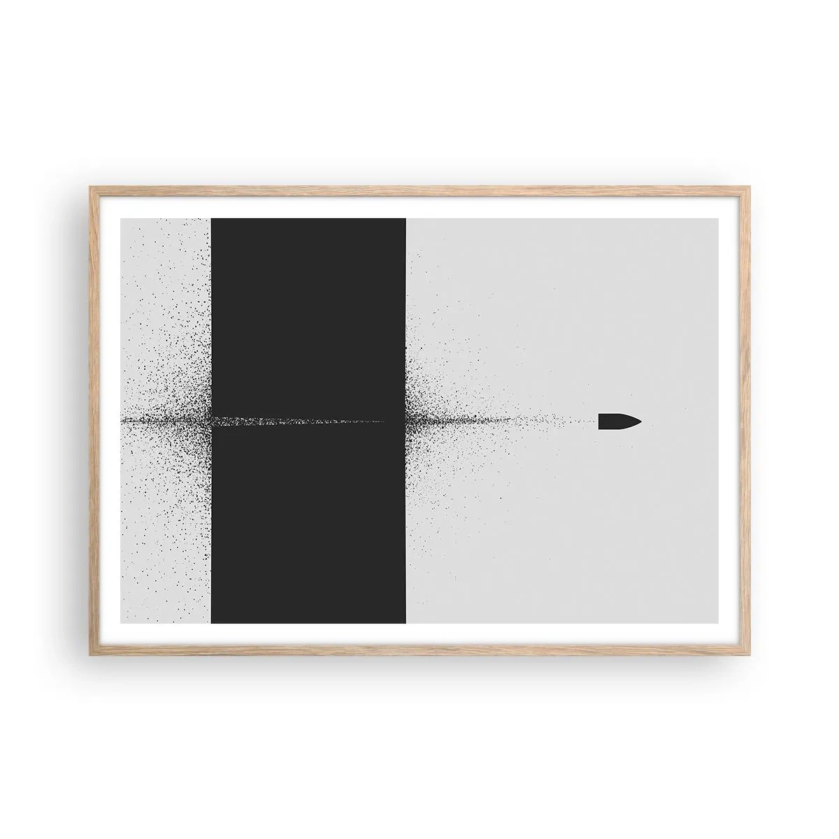 Een poster in een licht eiken lijst - Rechtstreeks naar het doel - 100x70 cm