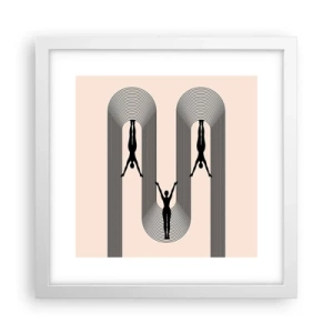 Poster in een witte lijst - Op zijn kop - 30x30 cm