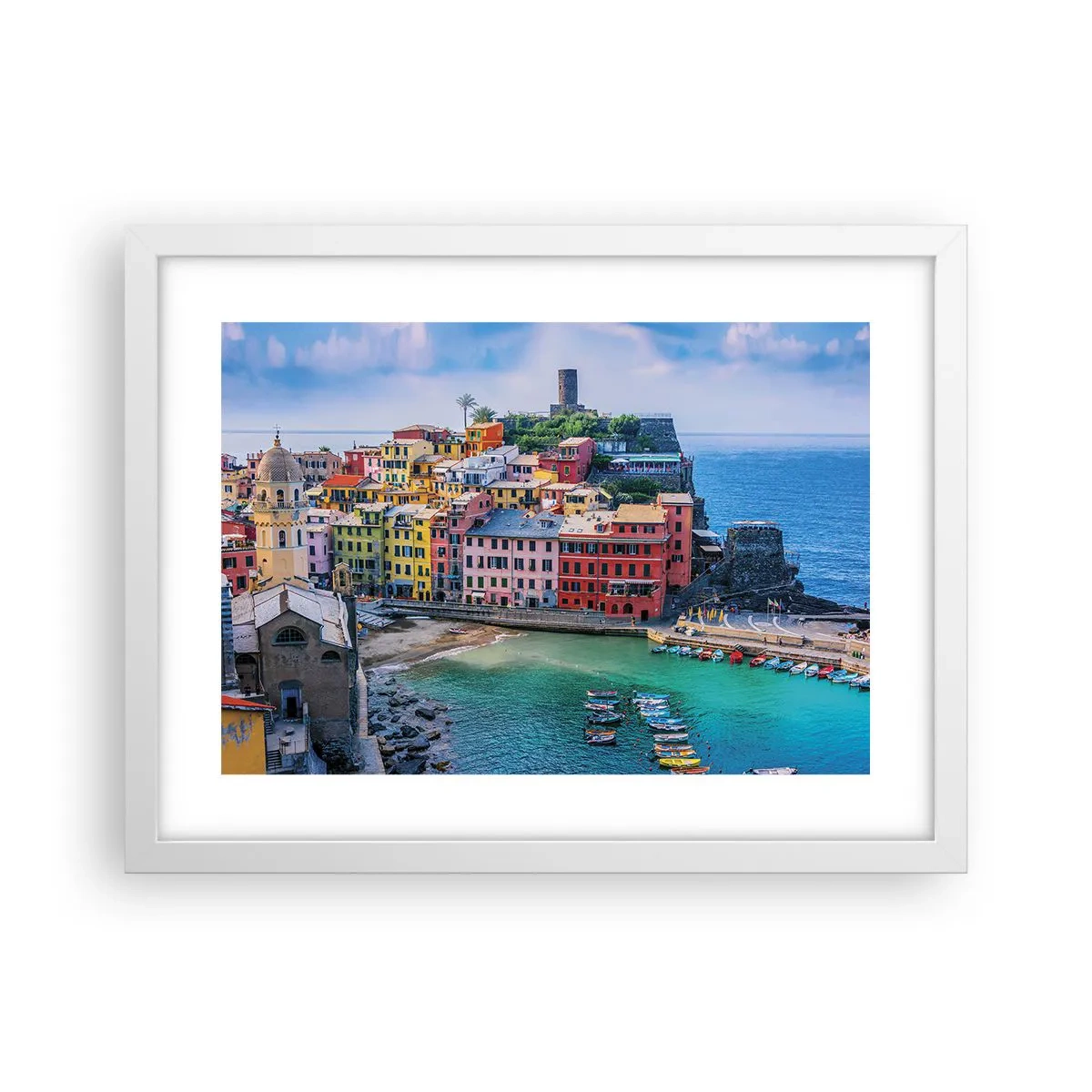 Poster in een witte lijst - Mediterrane magische stad - 40x30 cm