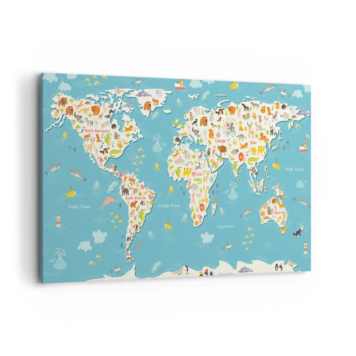 Schilderen op canvas - We houden van de hele wereld - 120x80 cm