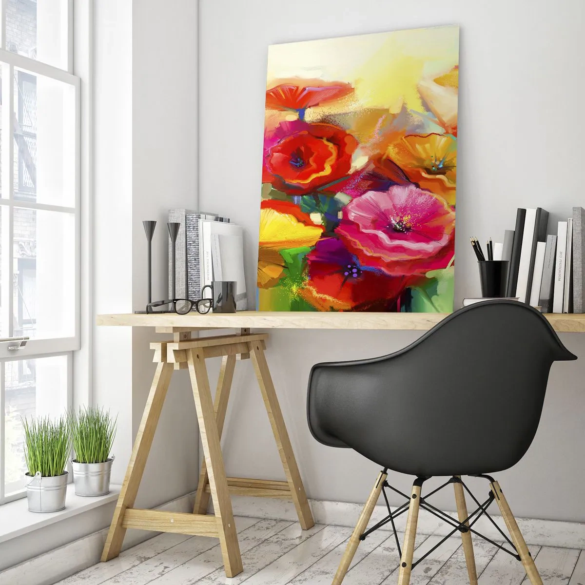Schilderen op glas - Niet alleen rood - 70x100 cm