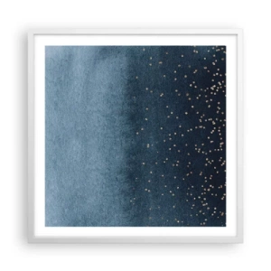 Poster in een witte lijst - Samenstelling - blauwe fasen - 60x60 cm