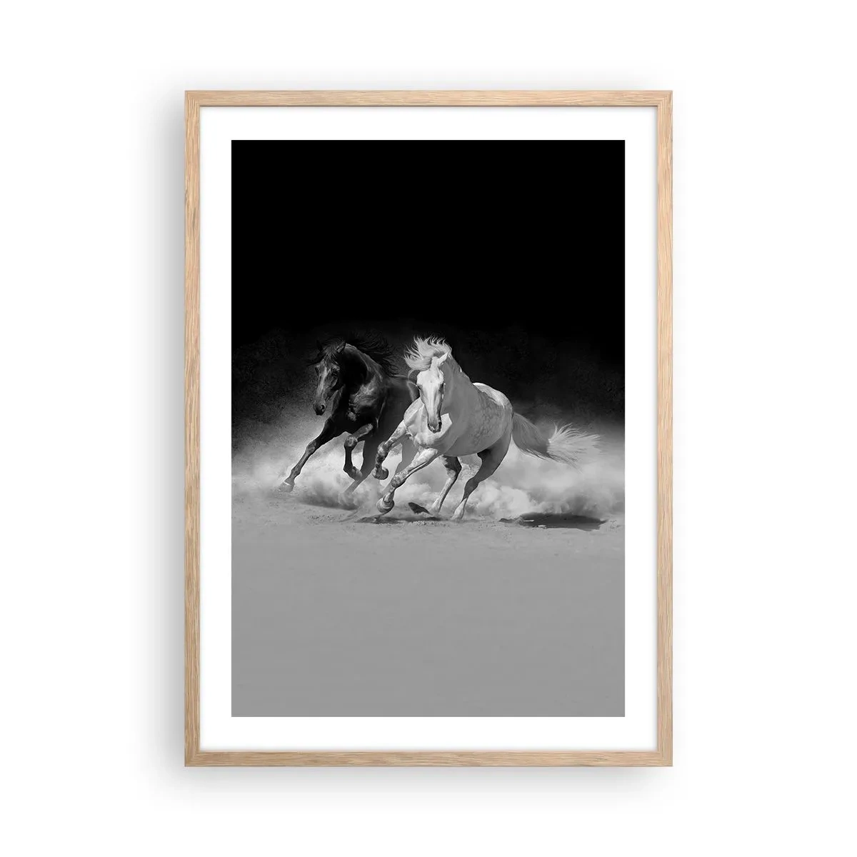 Een poster in een licht eiken lijst - Vrijheidsgalop - 50x70 cm