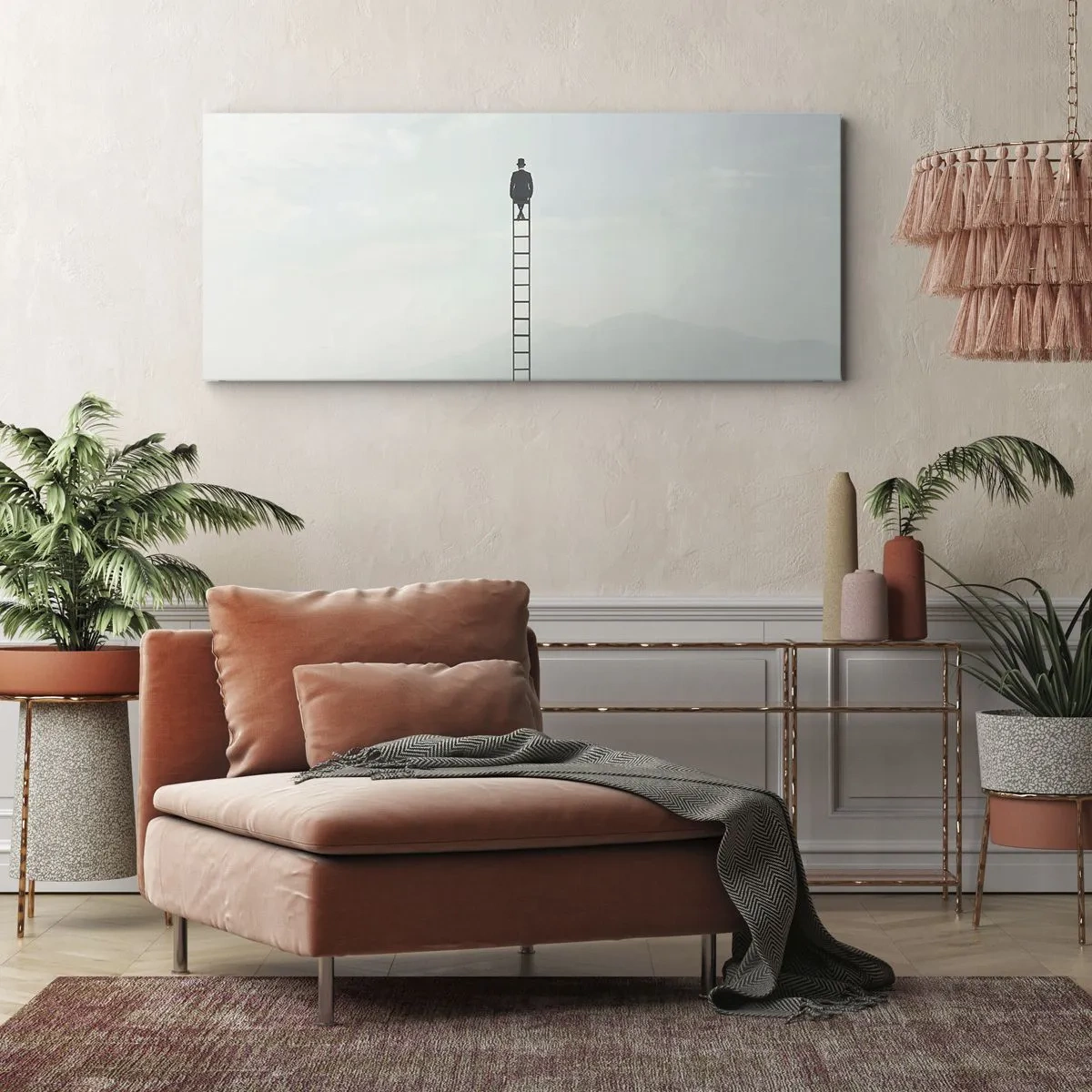 Schilderen op canvas - Stap verder op! - 160x50 cm