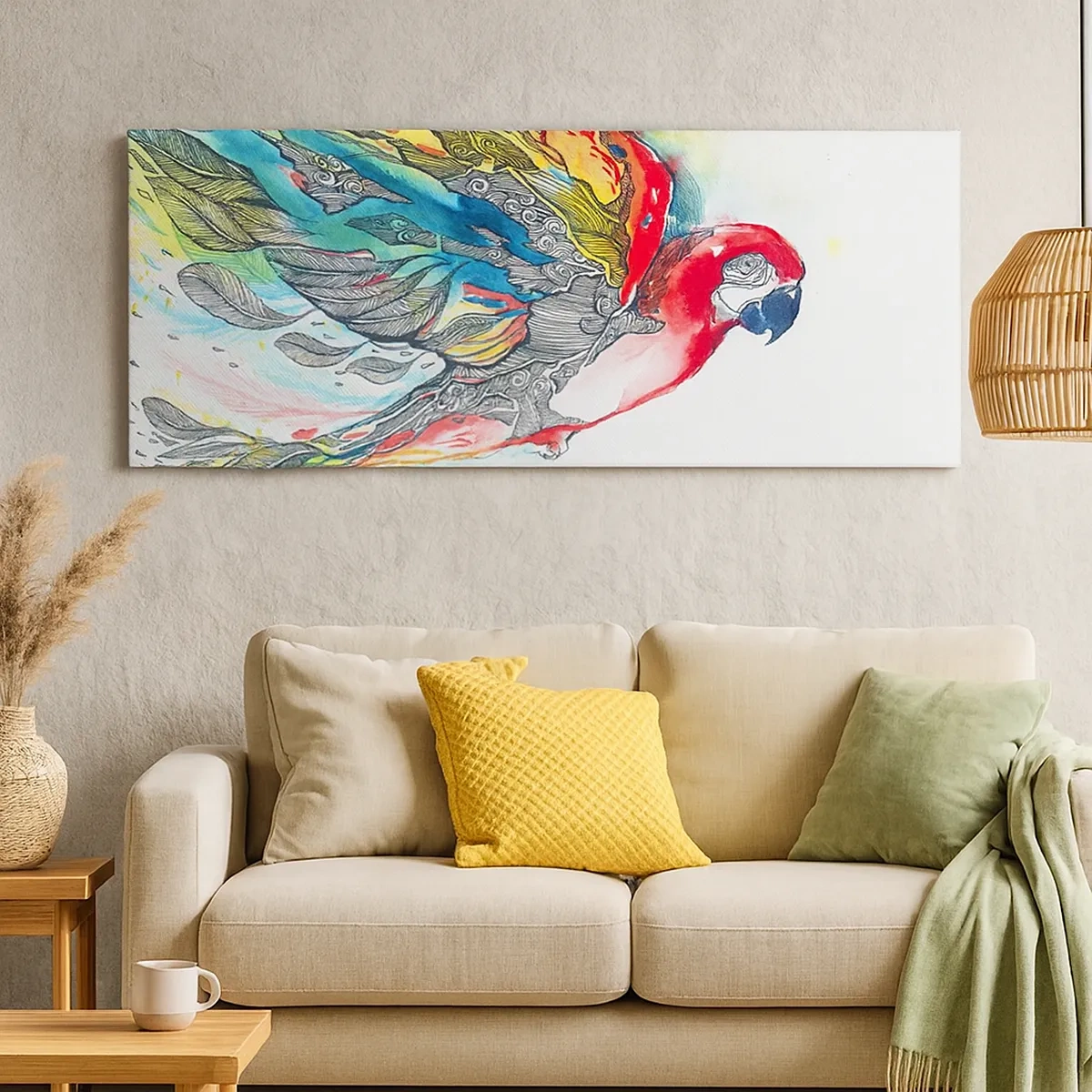 Schilderen op canvas - Leef kleurrijk - 30x30 cm