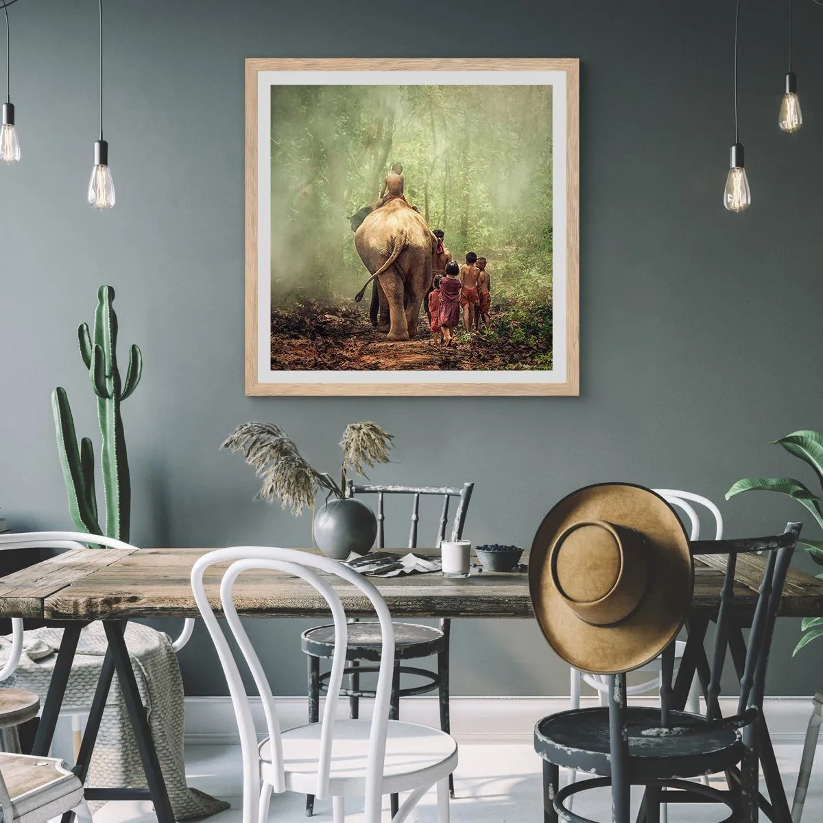 Een poster in een licht eiken lijst - Nieuw Jungle Boek - 40x40 cm