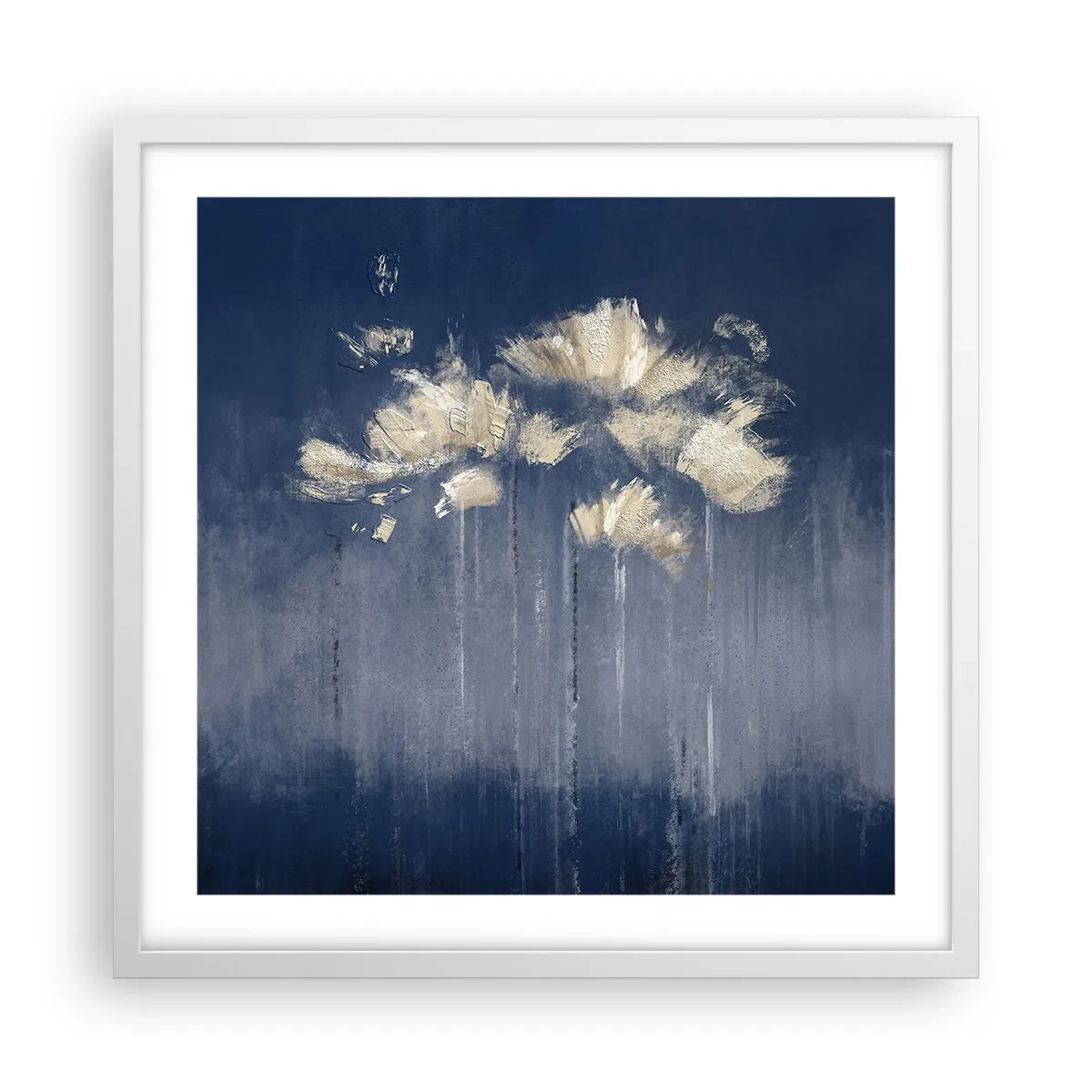 Poster in een witte lijst - Als bloemblaadjes in de wind - 50x50 cm