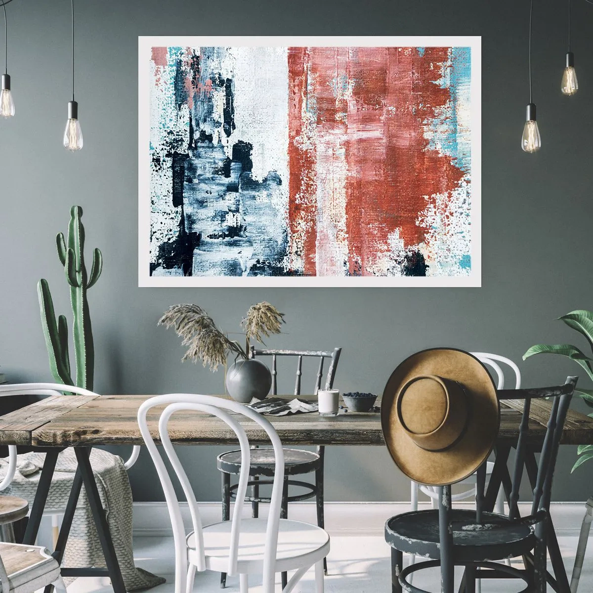Poster - Fifty Fifty abstract - 40x30 cm