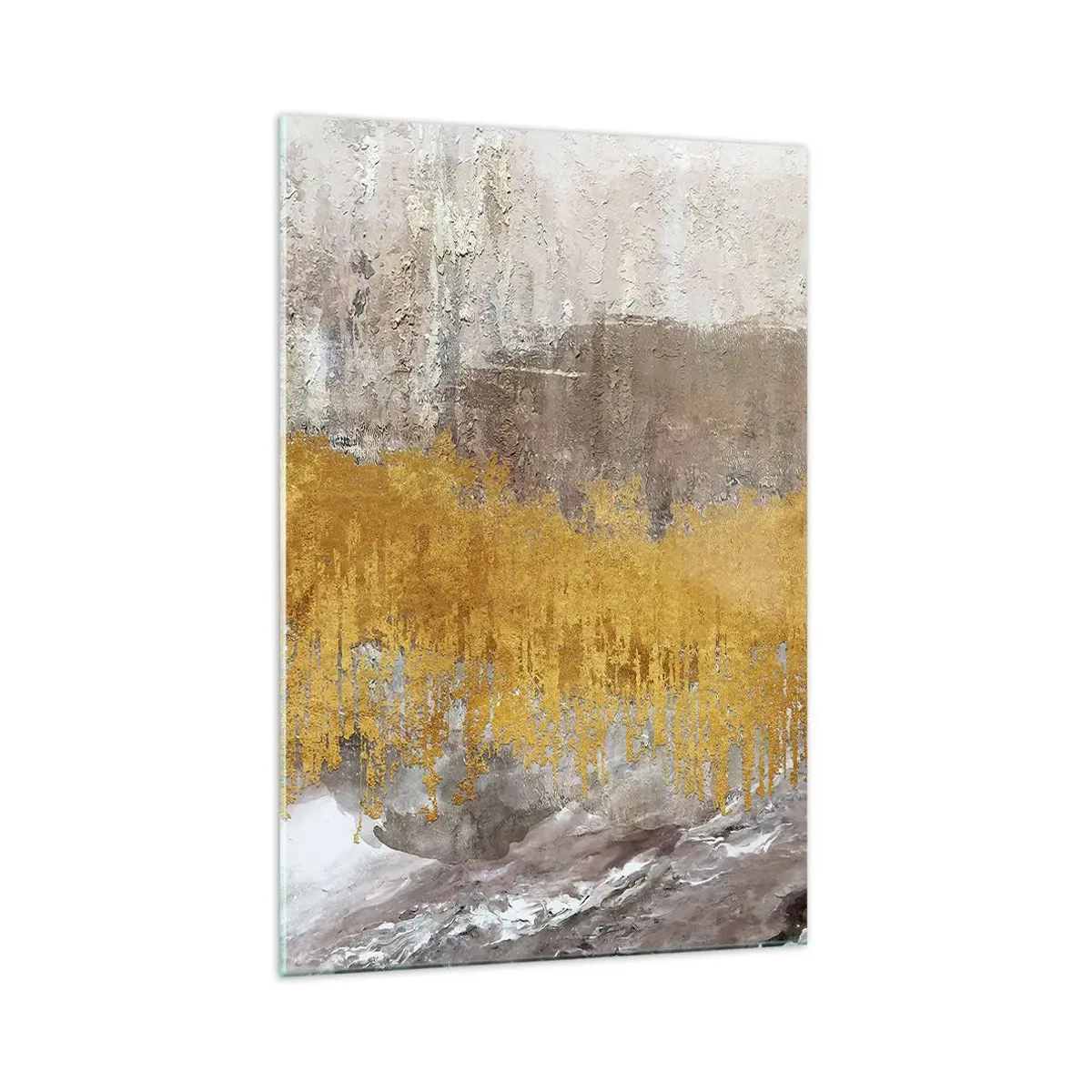 Schilderen op glas - Een gouden explosie - 70x100 cm