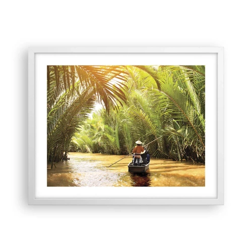 Poster in een witte lijst - Een palmravijn langs - 50x40 cm