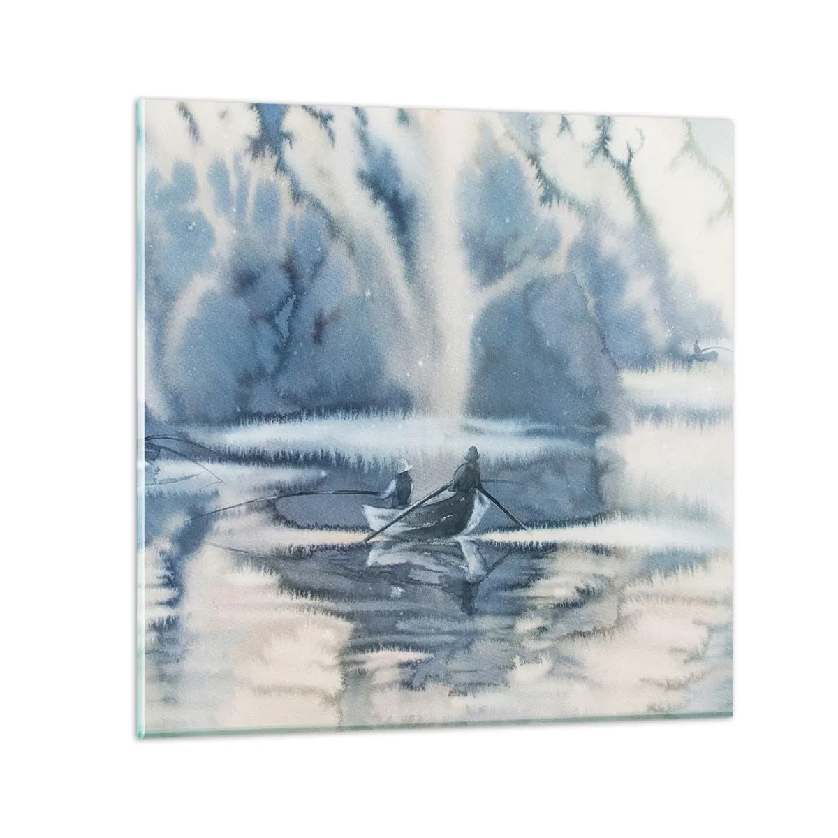 Schilderen op glas - Vissers in hun paradijs - 40x40 cm