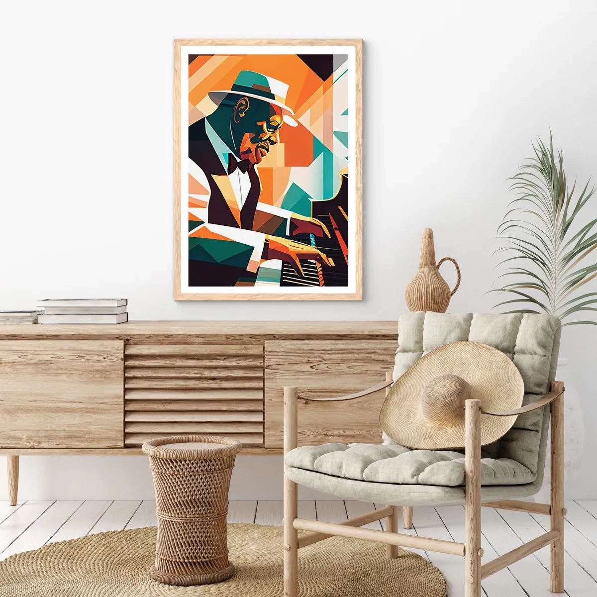 Een poster in een licht eiken lijst - Al die jazz - 61x91 cm