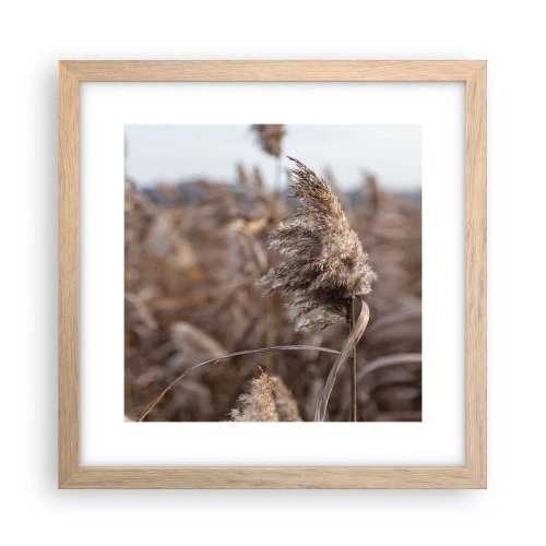 Een poster in een licht eiken lijst - Tijd om met de wind mee te gaan - 30x30 cm