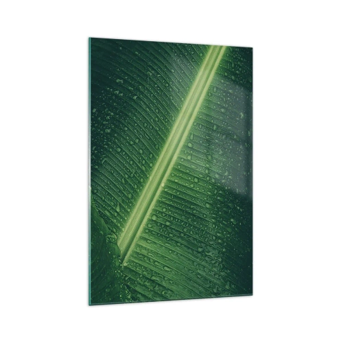 Schilderen op glas - De structuur van groen - 70x100 cm