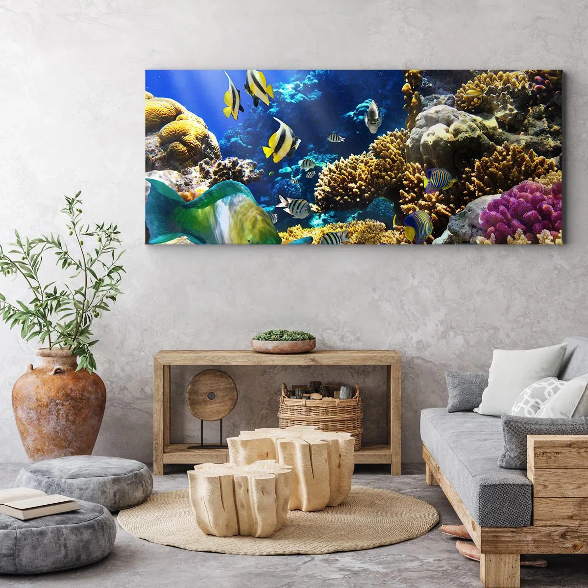 Schilderen op canvas - Veel verkeer op de vakantieroute - 100x40 cm