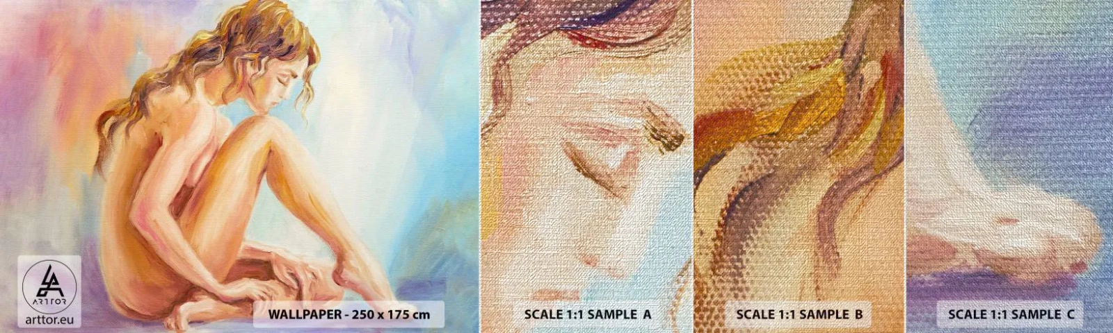 Fotobehang Monster Premium Canvas - De daad van de jeugd - Vrouw, Lichaam, Model - 100x30 cm