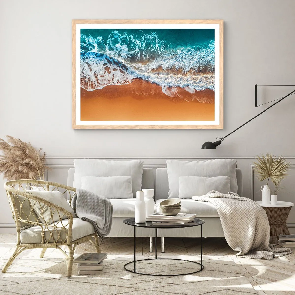 Een poster in een licht eiken lijst - Altijd hand in hand - 100x70 cm