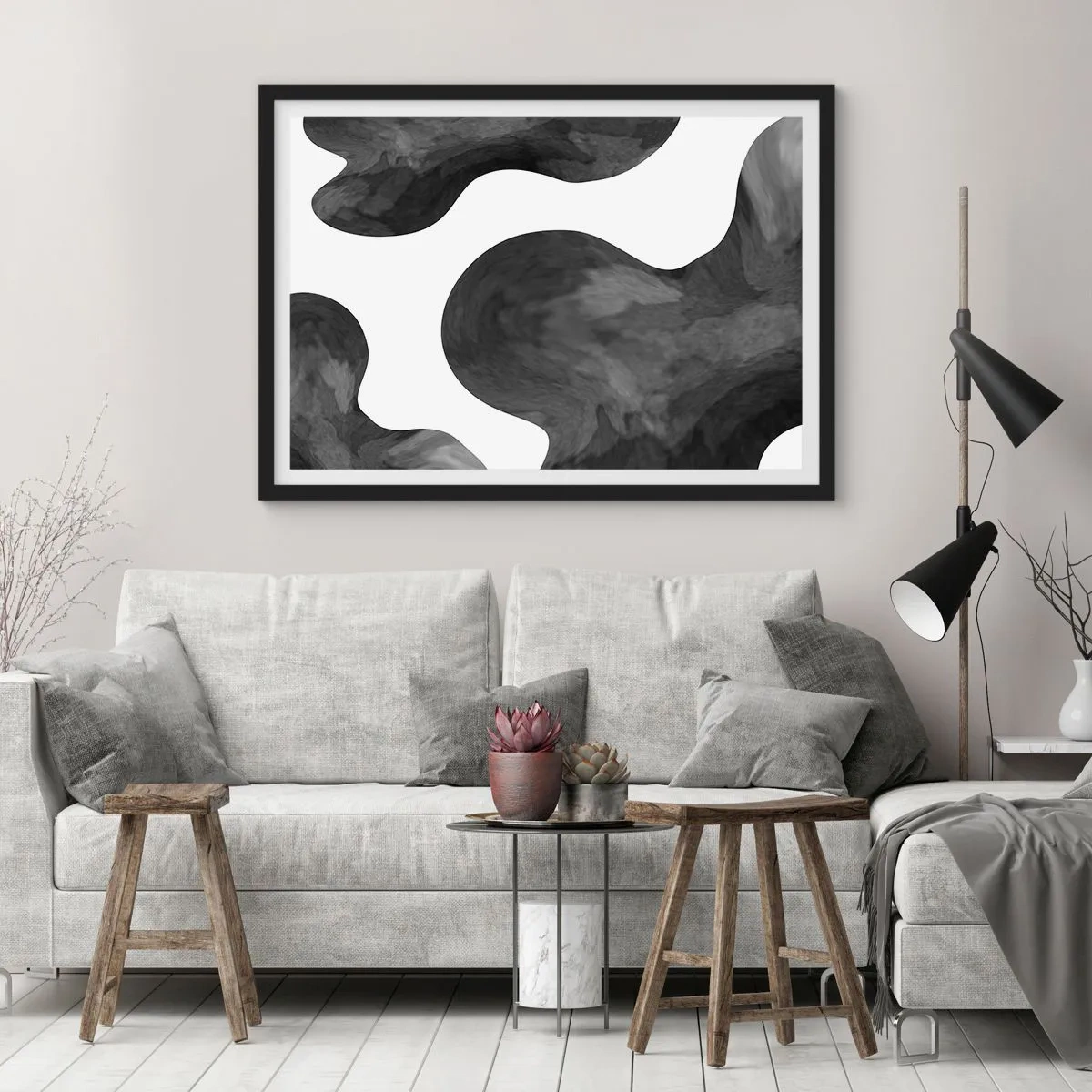 Poster in een zwarte lijst - Melkweg - 40x30 cm