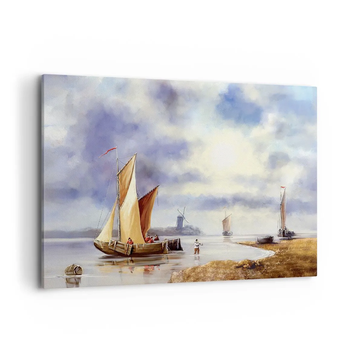 Schilderen op canvas - De terugkeer van zeelieden - 120x80 cm