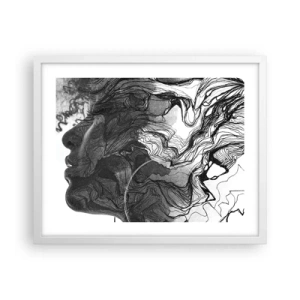 Poster in een witte lijst - Verstrikt in dromen - 50x40 cm