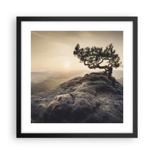 Poster in een zwarte lijst - Het leven wint altijd - 40x40 cm